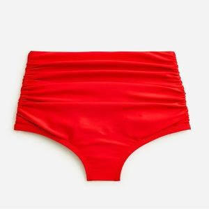 JCrew Ruched High rise full coverage bikini bottom